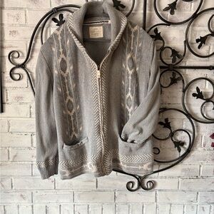 Weatherproof Gray and Cream 💯 cotton zip up sz XL